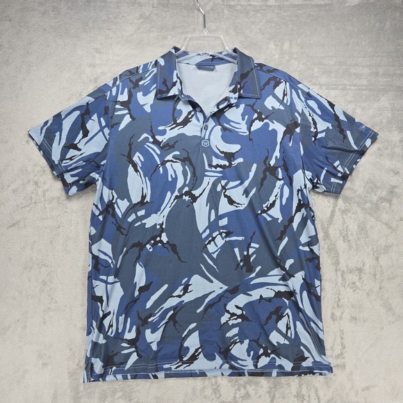 Warrior Other - Warrior Camo Polo Shirt Men's SZ XL Blue Moisture Wicking Stretch Camouflage EUC